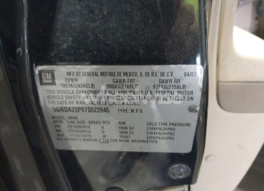 Photo 9 of 2007 Chevrolet Hhr LT (VIN 3GNDA23P87S623945)