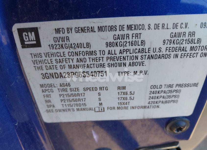 Photo 9 of 2006 Chevrolet Hhr LT (VIN 3GNDA23P96S540751)