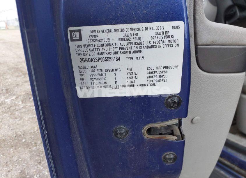 Photo 9 of 2006 Chevrolet Hhr LT (VIN 3GNDA23P96S558134)