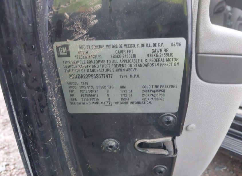 Photo 9 of 2006 Chevrolet Hhr LT (VIN 3GNDA23P96S677477)