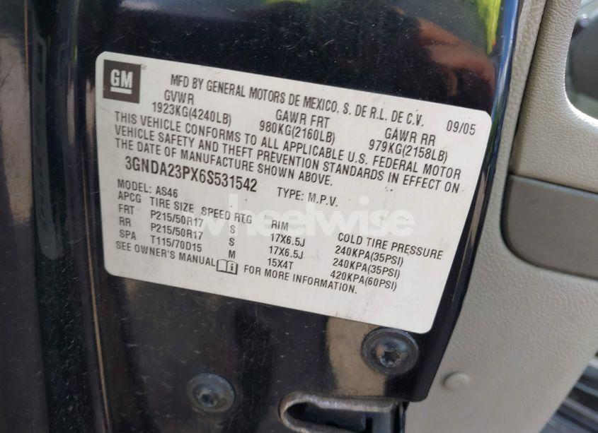 Photo 9 of 2006 Chevrolet Hhr LT (VIN 3GNDA23PX6S531542)