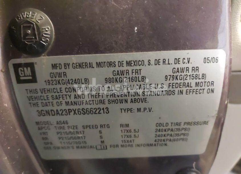 Photo 9 of 2006 Chevrolet Hhr LT (VIN 3GNDA23PX6S662213)