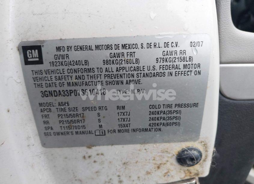 Photo 9 of 2007 Chevrolet Hhr LT (VIN 3GNDA33P07S610418)