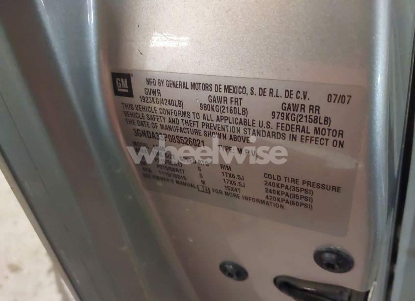 Photo 9 of 2008 Chevrolet Hhr LT (VIN 3GNDA33P08S526021)