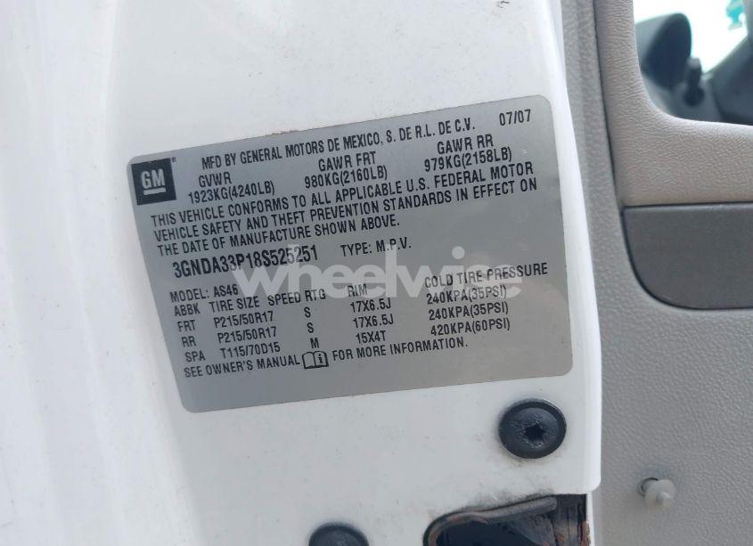 Photo 9 of 2008 Chevrolet Hhr LT (VIN 3GNDA33P18S525251)