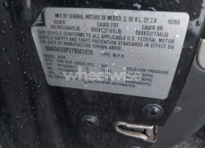 Photo 9 of 2007 Chevrolet Hhr LT (VIN 3GNDA33P27S567278)