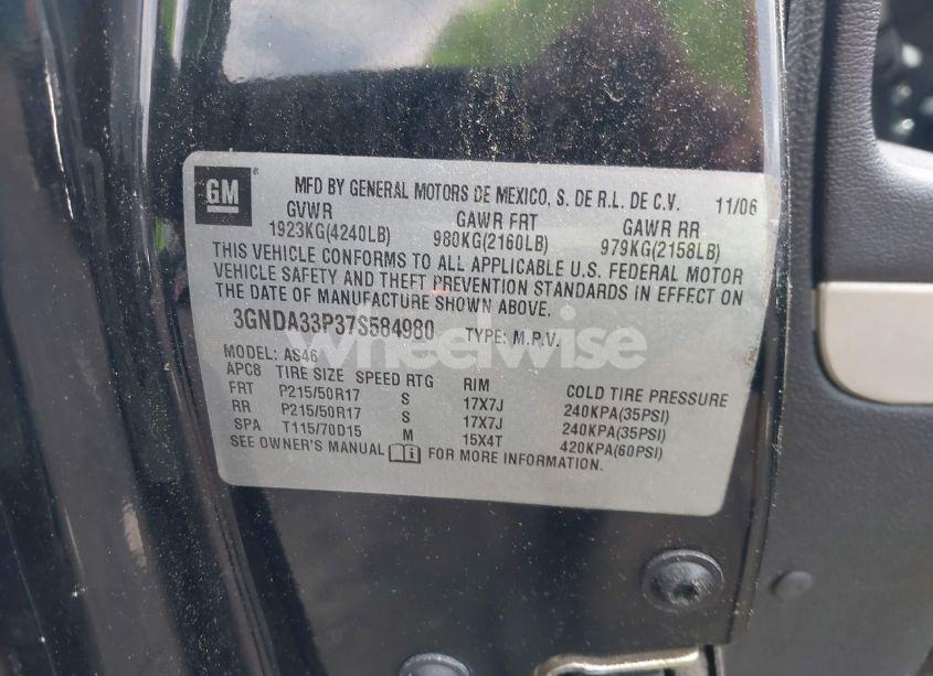 Photo 9 of 2007 Chevrolet Hhr LT (VIN 3GNDA33P37S584980)