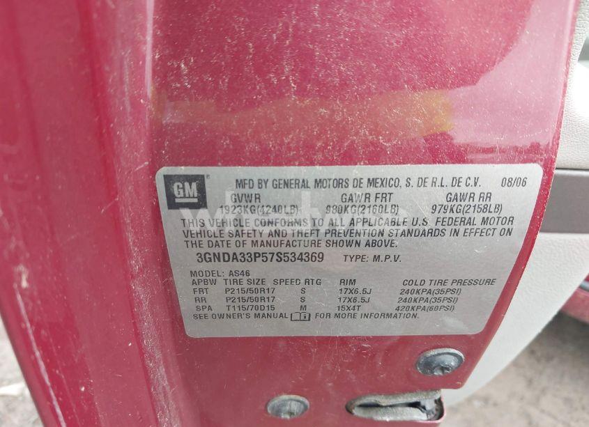 Photo 9 of 2007 Chevrolet Hhr LT (VIN 3GNDA33P57S534369)