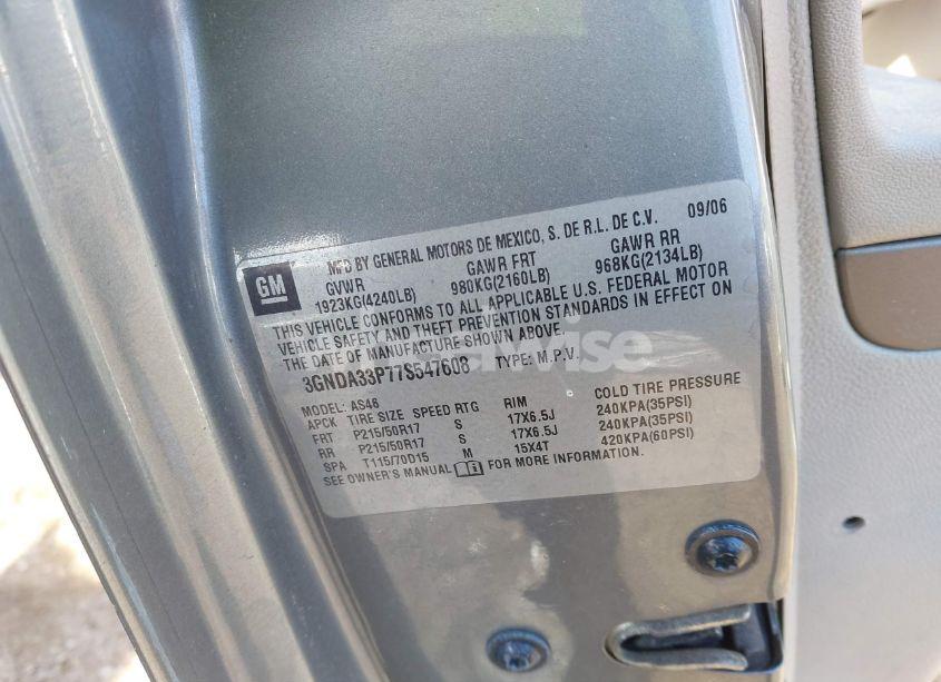 Photo 9 of 2007 Chevrolet Hhr LT (VIN 3GNDA33P77S547608)