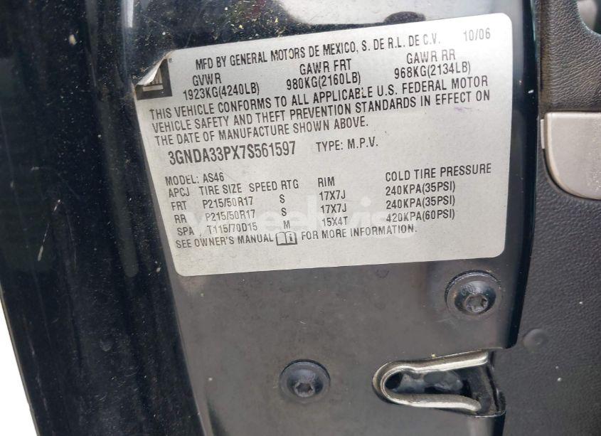 Photo 9 of 2007 Chevrolet Hhr LT (VIN 3GNDA33PX7S561597)