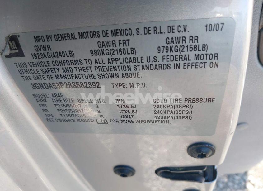 Photo 9 of 2008 Chevrolet Hhr LT (VIN 3GNDA53P28S582392)