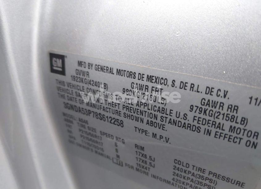 Photo 9 of 2008 Chevrolet Hhr LT (VIN 3GNDA53P78S612258)