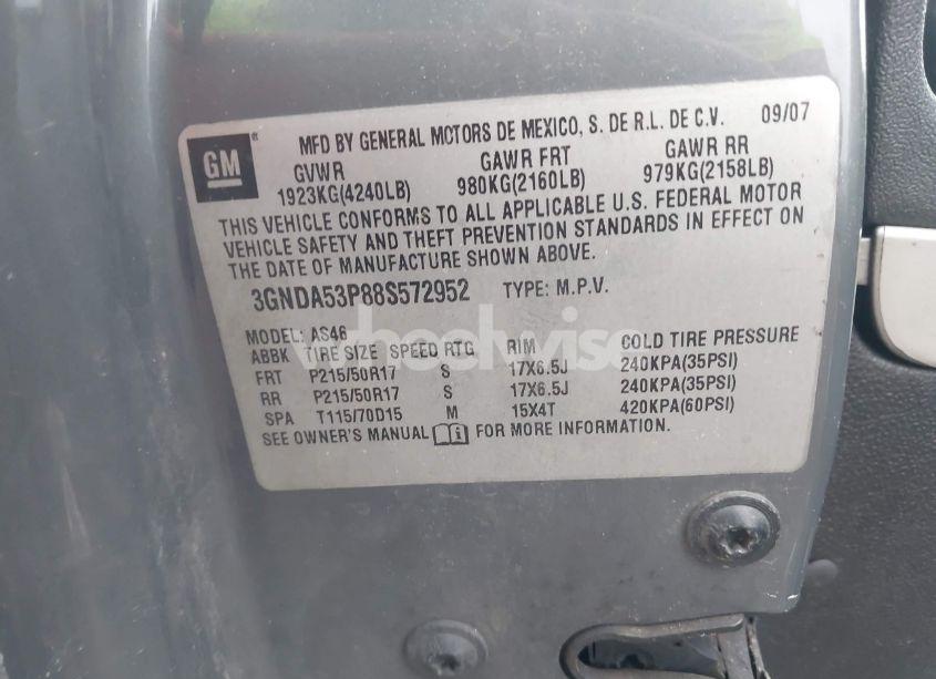 Photo 9 of 2008 Chevrolet Hhr LT (VIN 3GNDA53P88S572952)