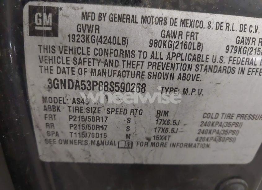 Photo 9 of 2008 Chevrolet Hhr LT (VIN 3GNDA53P88S590268)