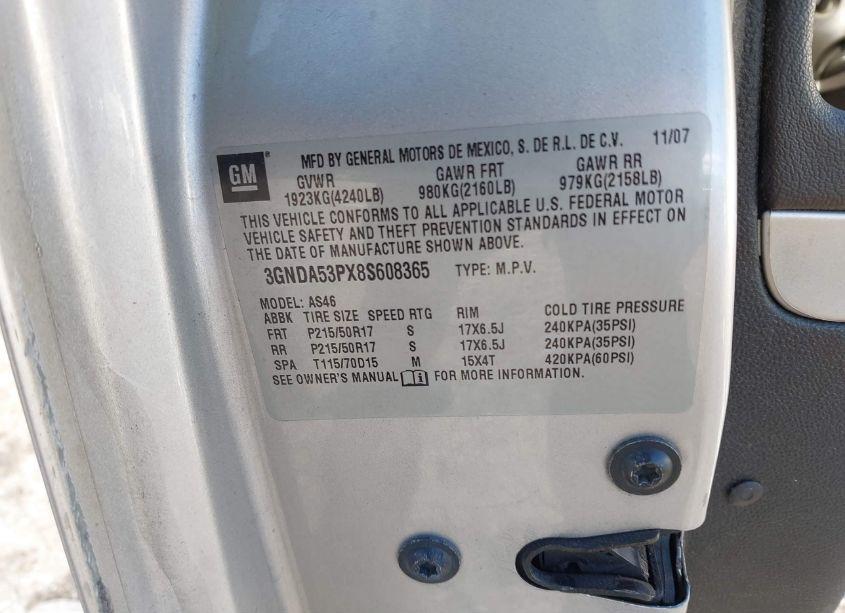 Photo 9 of 2008 Chevrolet Hhr LT (VIN 3GNDA53PX8S608365)