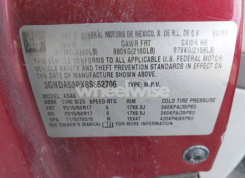 Photo 9 of 2008 Chevrolet Hhr LT (VIN 3GNDA53PX8S652706)