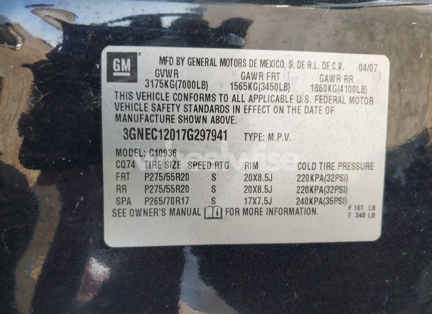 Photo 9 of 2007 Chevrolet Avalanche 1500 LTZ (VIN 3GNEC12017G297941)