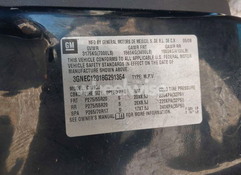 Photo 9 of 2008 Chevrolet Avalanche 1500 LTZ (VIN 3GNEC12018G291364)