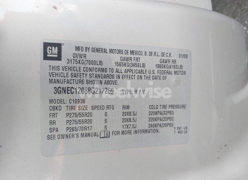 Photo 9 of 2008 Chevrolet Avalanche 1500 LT (VIN 3GNEC12088G212269)