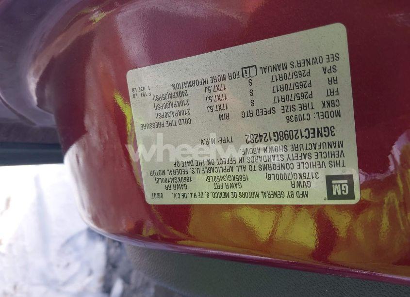 Photo 9 of 2008 Chevrolet Avalanche 1500 LS (VIN 3GNEC12098G124282)