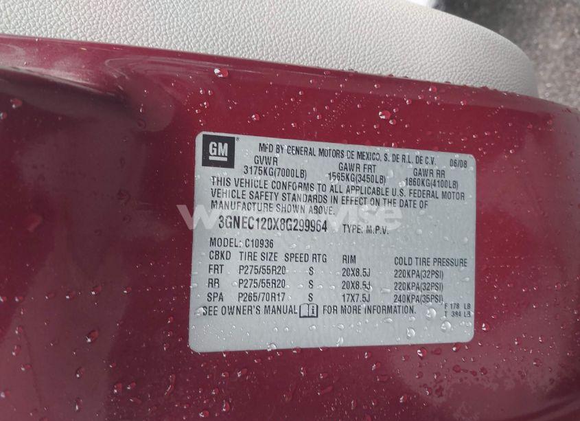 Photo 9 of 2008 Chevrolet Avalanche 1500 LTZ (VIN 3GNEC120X8G299964)