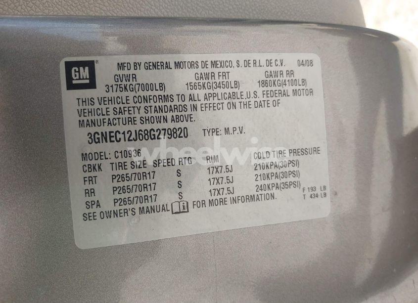 Photo 9 of 2008 Chevrolet Avalanche 1500 LS (VIN 3GNEC12J68G279820)