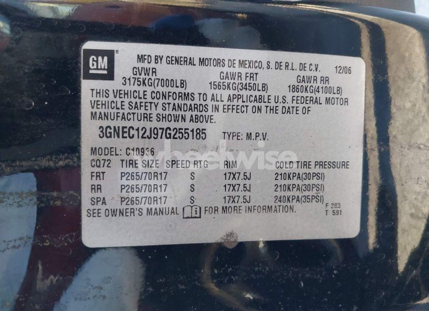 Photo 9 of 2007 Chevrolet Avalanche 1500 LT (VIN 3GNEC12J97G255185)
