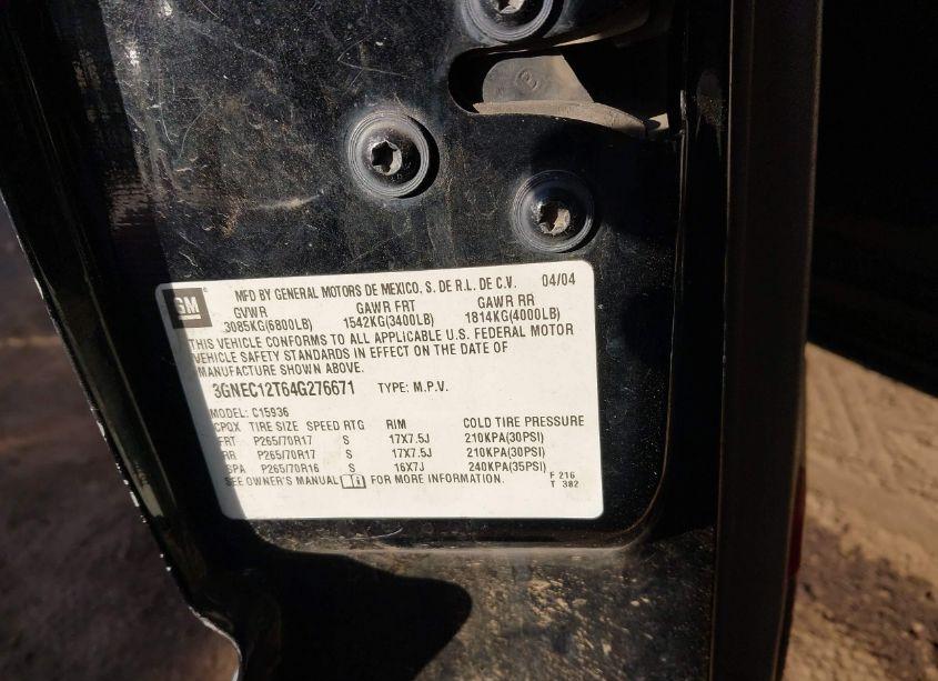 Photo 9 of 2004 Chevrolet Avalanche 1500 (VIN 3GNEC12T64G276671)