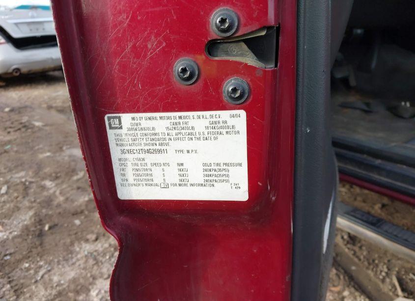 Photo 9 of 2004 Chevrolet Avalanche 1500 (VIN 3GNEC12T94G269911)