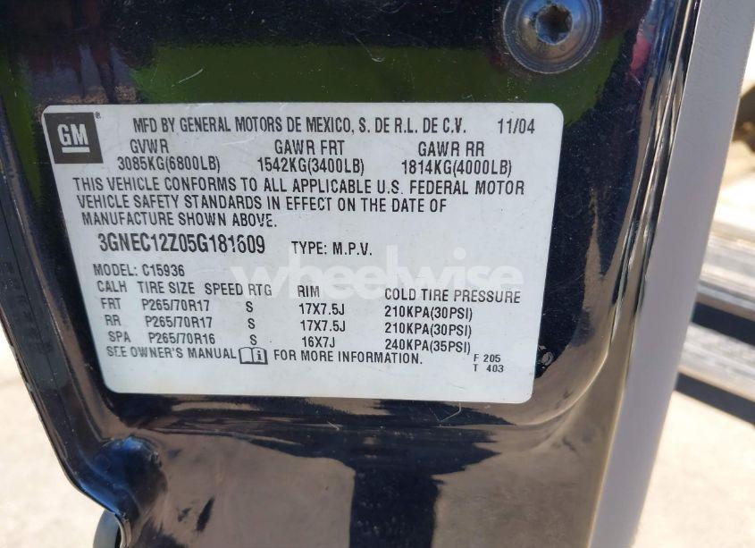 Photo 9 of 2005 Chevrolet Avalanche 1500 Z66 (VIN 3GNEC12Z05G181609)