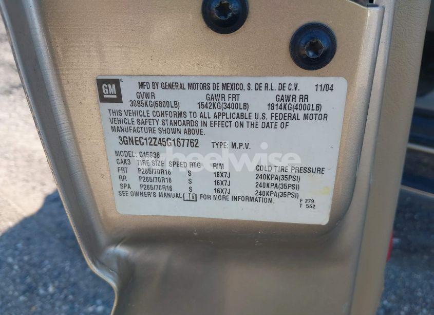 Photo 9 of 2005 Chevrolet Avalanche 1500 LS (VIN 3GNEC12Z45G167762)