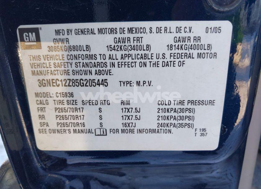 Photo 9 of 2005 Chevrolet Avalanche 1500 Z66 (VIN 3GNEC12Z85G205445)