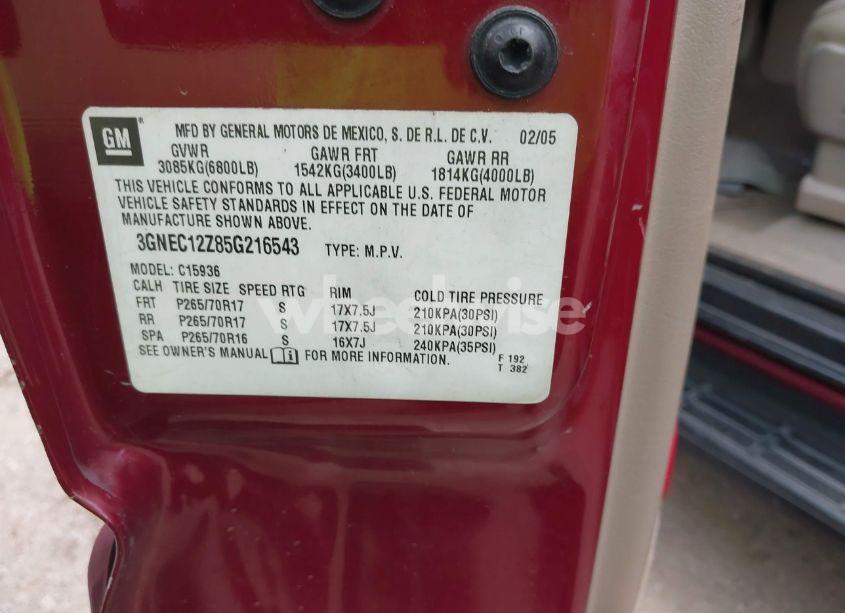 Photo 9 of 2005 Chevrolet Avalanche 1500 Z66 (VIN 3GNEC12Z85G216543)