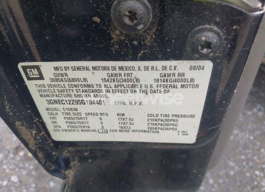 Photo 9 of 2005 Chevrolet Avalanche 1500 Z66 (VIN 3GNEC12Z95G104401)