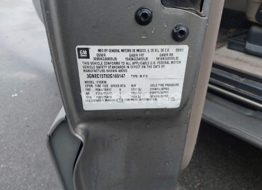 Photo 9 of 2002 Chevrolet Avalanche 1500 (VIN 3GNEC13T82G169147)