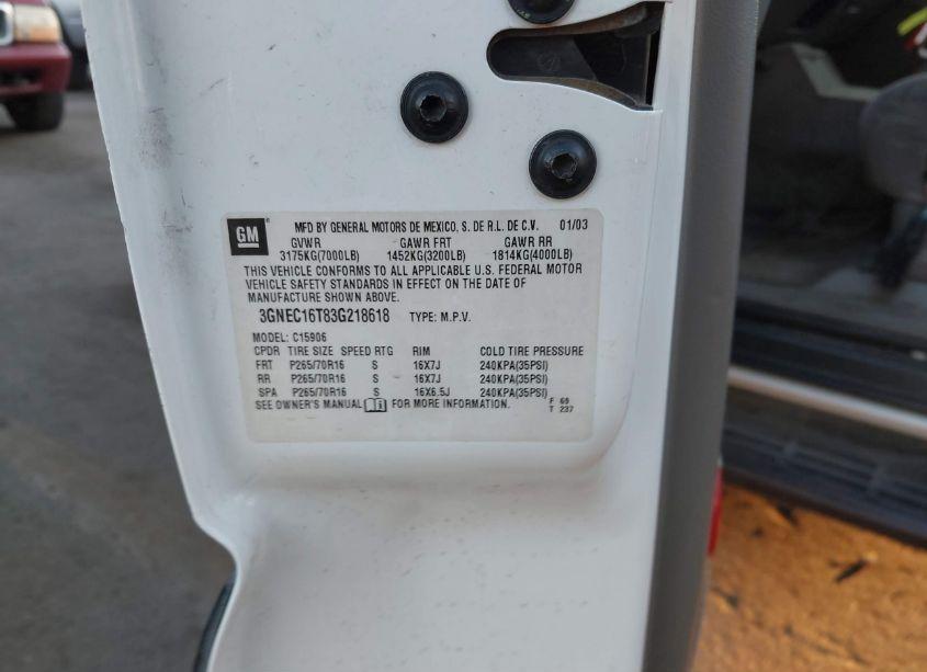 Photo 9 of 2003 Chevrolet Suburban 1500 LS (VIN 3GNEC16T83G218618)