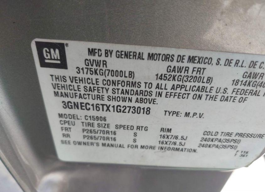 Photo 9 of 2001 Chevrolet Suburban 1500 LS (VIN 3GNEC16TX1G273018)