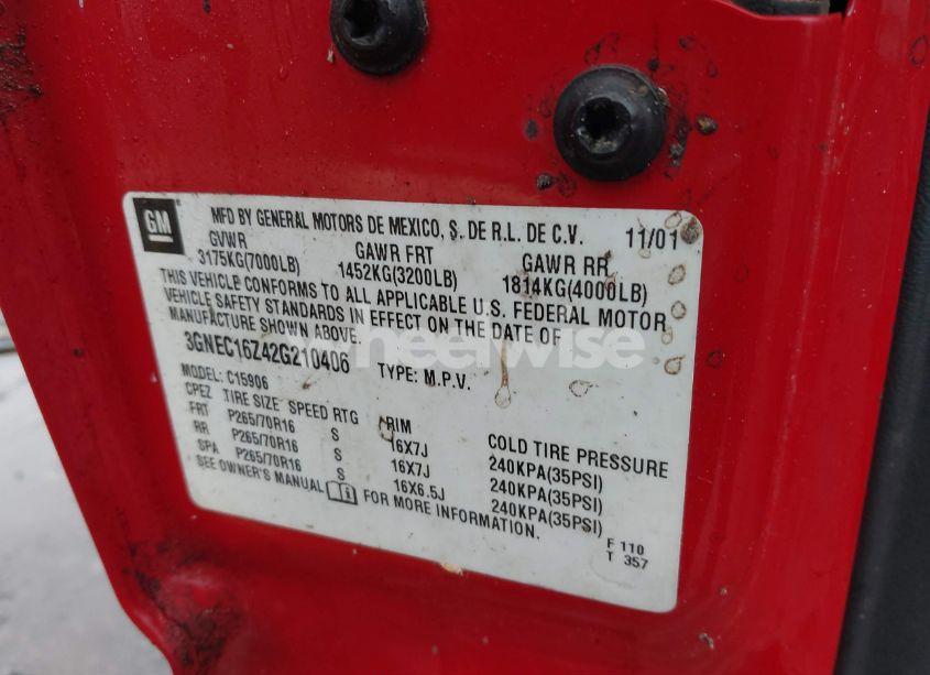 Photo 9 of 2002 Chevrolet Suburban 1500 LS (VIN 3GNEC16Z42G210406)