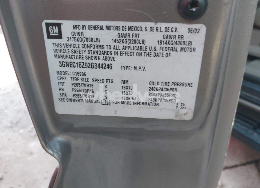 Photo 9 of 2002 Chevrolet Suburban 1500 LS (VIN 3GNEC16Z92G344246)