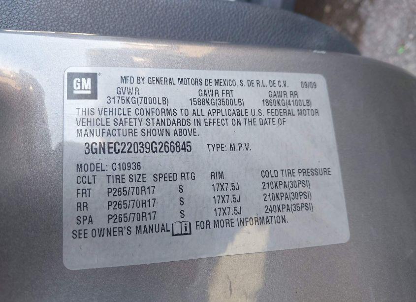 Photo 9 of 2009 Chevrolet Avalanche 1500 LT1 (VIN 3GNEC22039G266845)