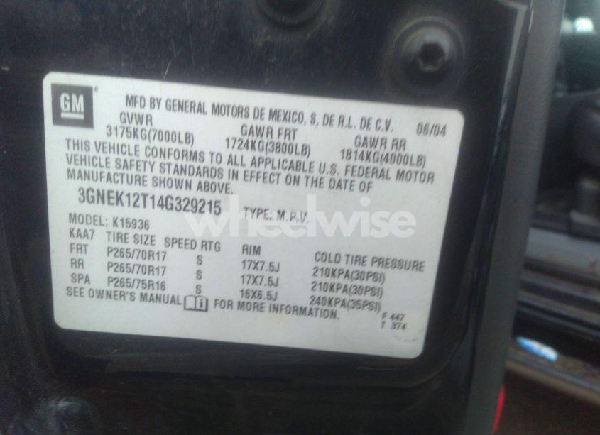 Photo 9 of 2004 Chevrolet Avalanche 1500 (VIN 3GNEK12T14G329215)