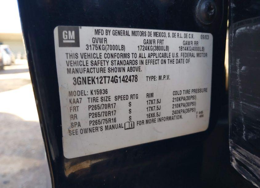 Photo 9 of 2004 Chevrolet Avalanche 1500 (VIN 3GNEK12T74G142478)