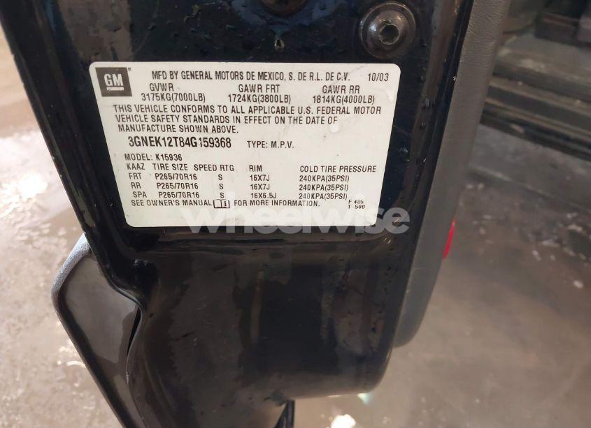 Photo 9 of 2004 Chevrolet Avalanche 1500 (VIN 3GNEK12T84G159368)