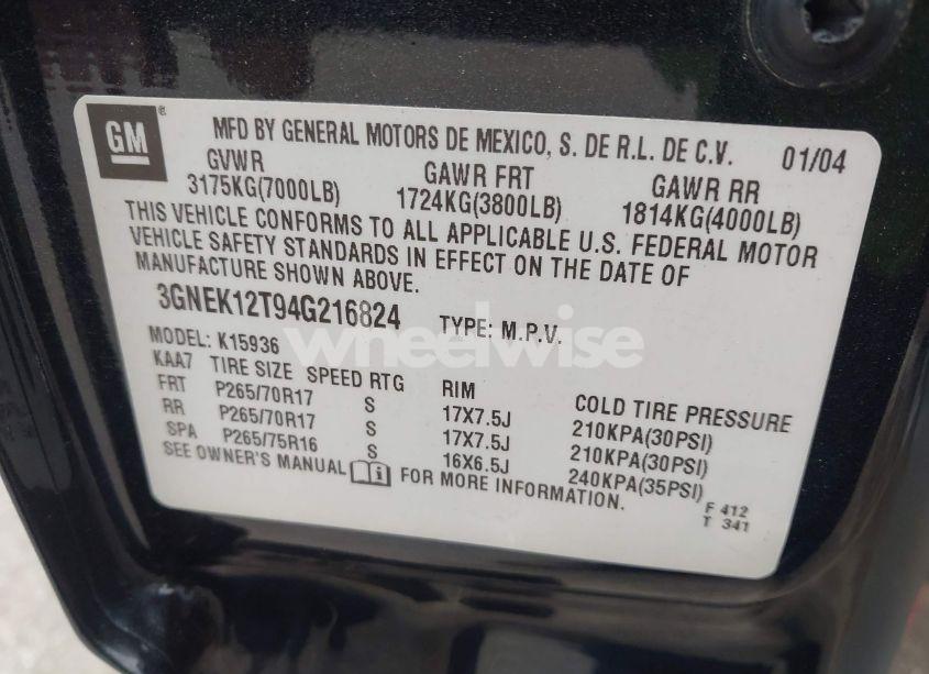 Photo 9 of 2004 Chevrolet Avalanche 1500 (VIN 3GNEK12T94G216824)