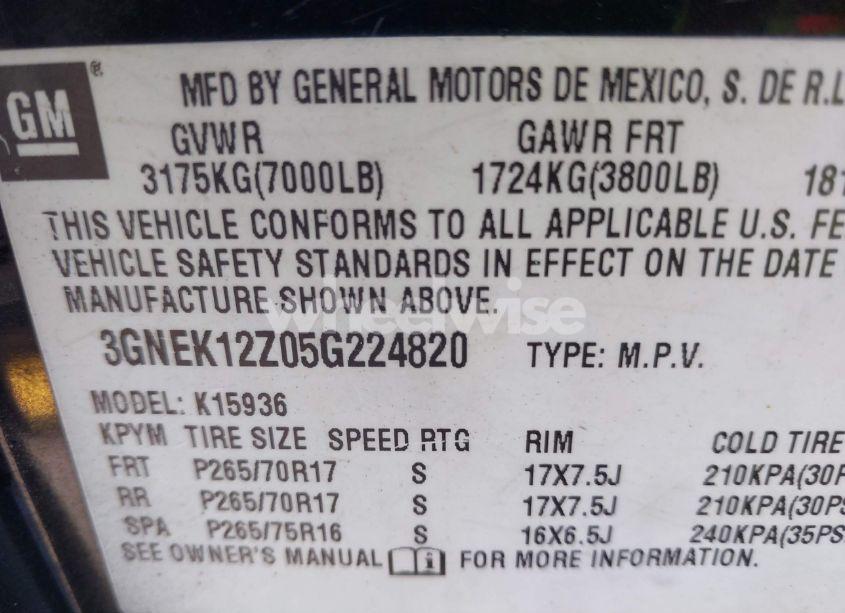 Photo 9 of 2005 Chevrolet Avalanche 1500 Z71 (VIN 3GNEK12Z05G224820)