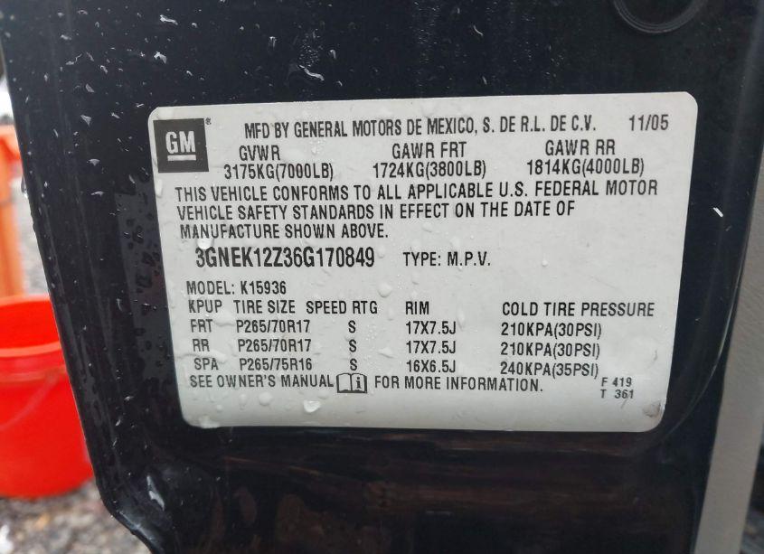 Photo 9 of 2006 Chevrolet Avalanche 1500 Z71 (VIN 3GNEK12Z36G170849)