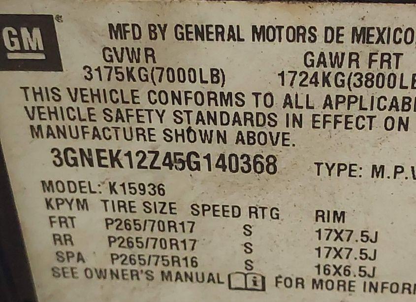 Photo 9 of 2005 Chevrolet Avalanche Z71 (VIN 3GNEK12Z45G140368)