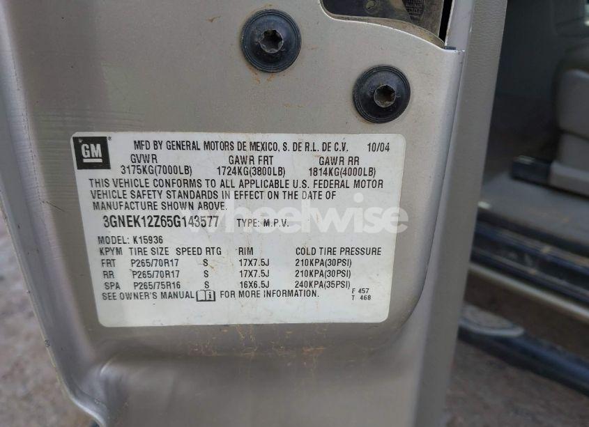 Photo 9 of 2005 Chevrolet Avalanche 1500 Z71 (VIN 3GNEK12Z65G143577)