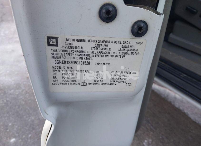 Photo 9 of 2005 Chevrolet Avalanche 1500 Z71 (VIN 3GNEK12Z95G101520)