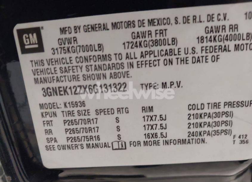 Photo 9 of 2006 Chevrolet Avalanche 1500 Z71 (VIN 3GNEK12ZX6G131322)